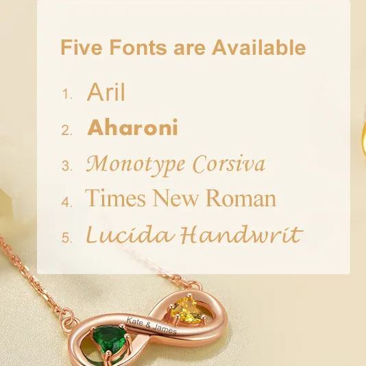 Collier Infini Personnalisé avec Gravure et Pierres de Naissance pour Femme Police