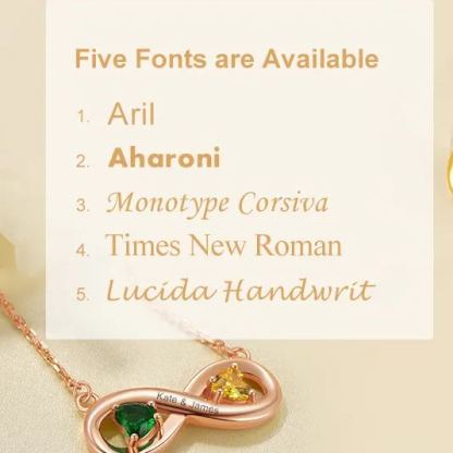 Collier Infini Personnalisé avec Gravure et Pierres de Naissance pour Femme Police