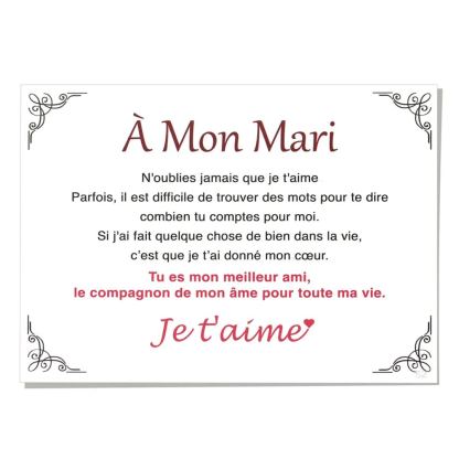 Carte-Cadeau pour Mon Mari