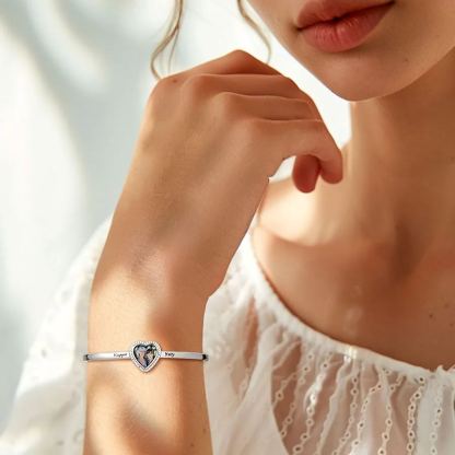 Bracelet Photo Cœur Personnalisé cadeau pour Femme