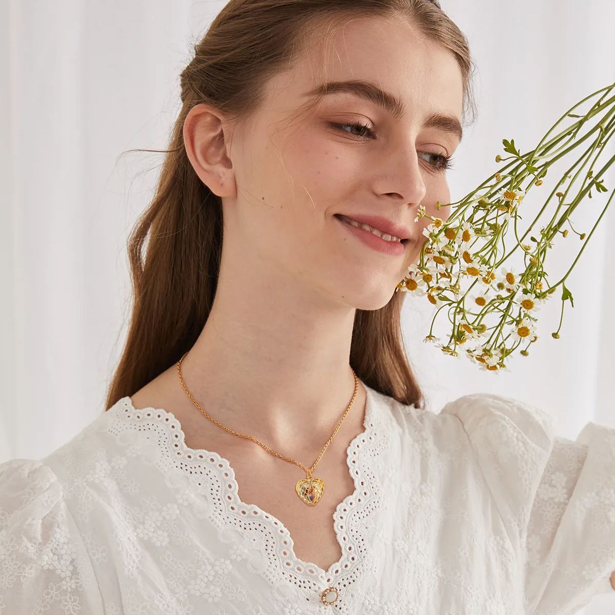 Collier photo Médaillon Cœur pour maman 