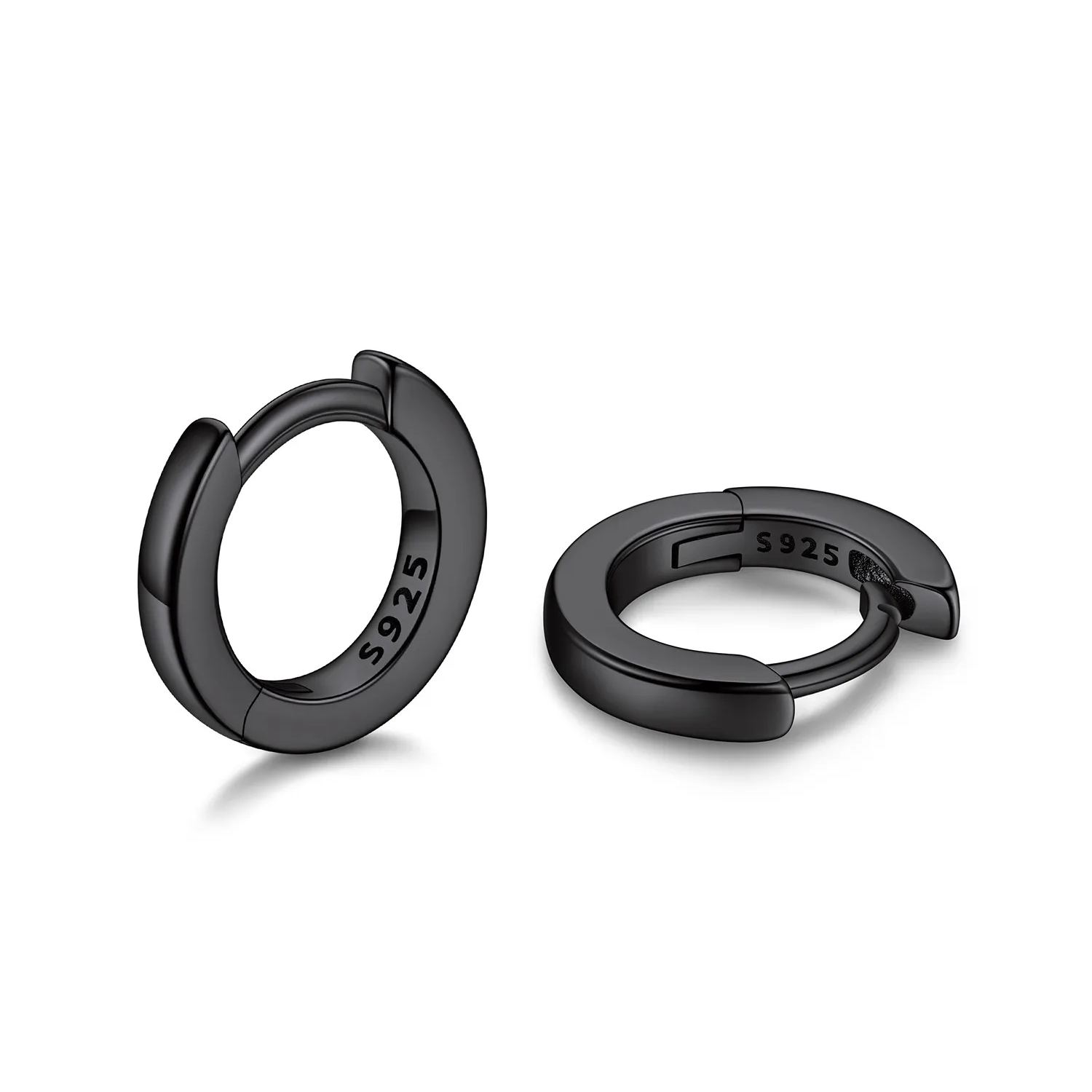 Créoles Huggie en Argent 925 Noir