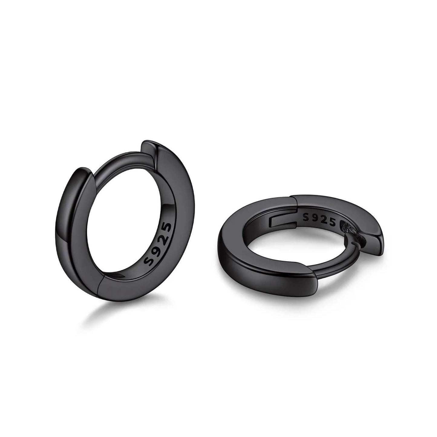 Créoles Huggie en Argent 925 Noir