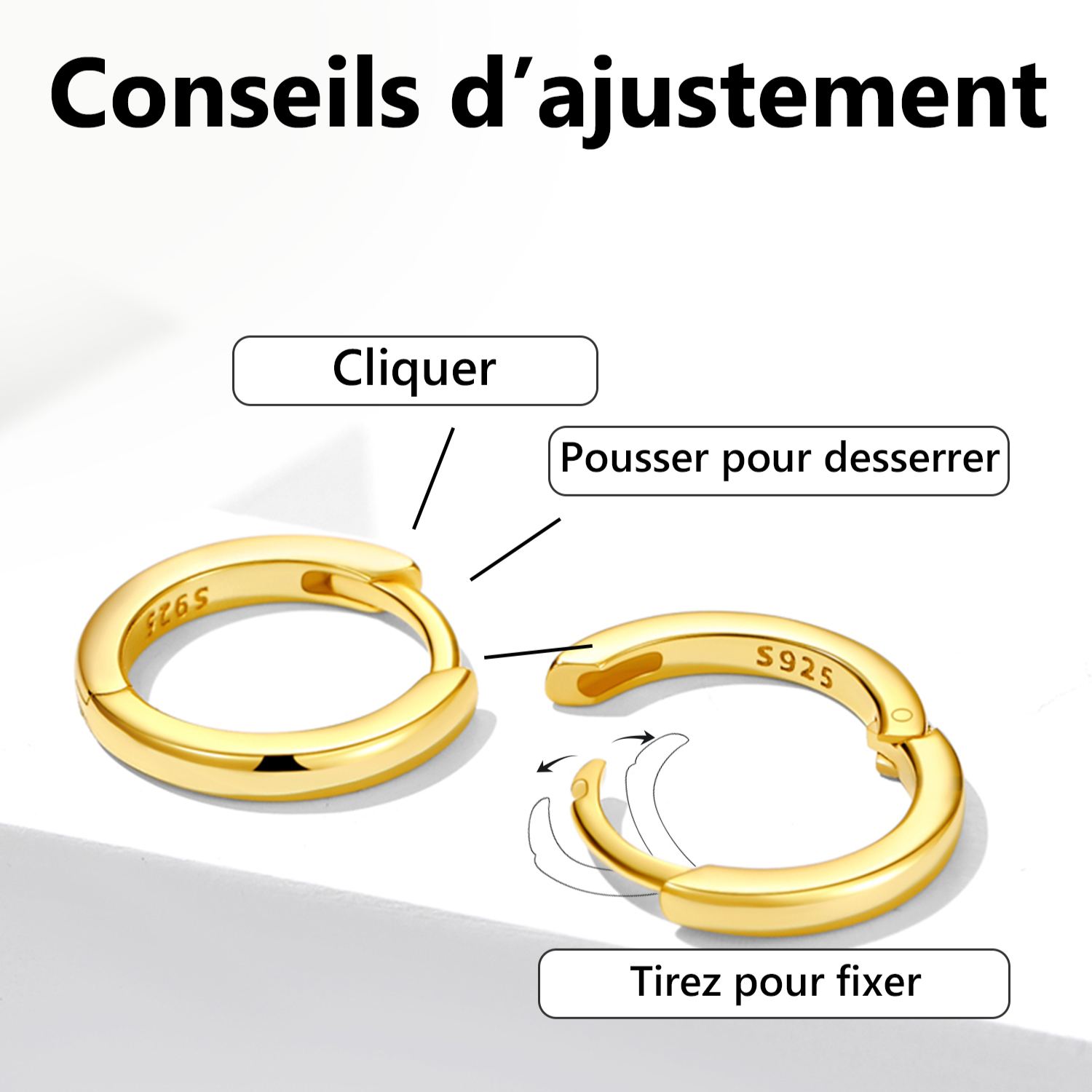 Créoles Huggie en Argent 925 Or