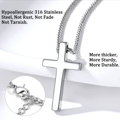 Collier Croix Personnalisé en Acier pour Homme & Femme  Detail