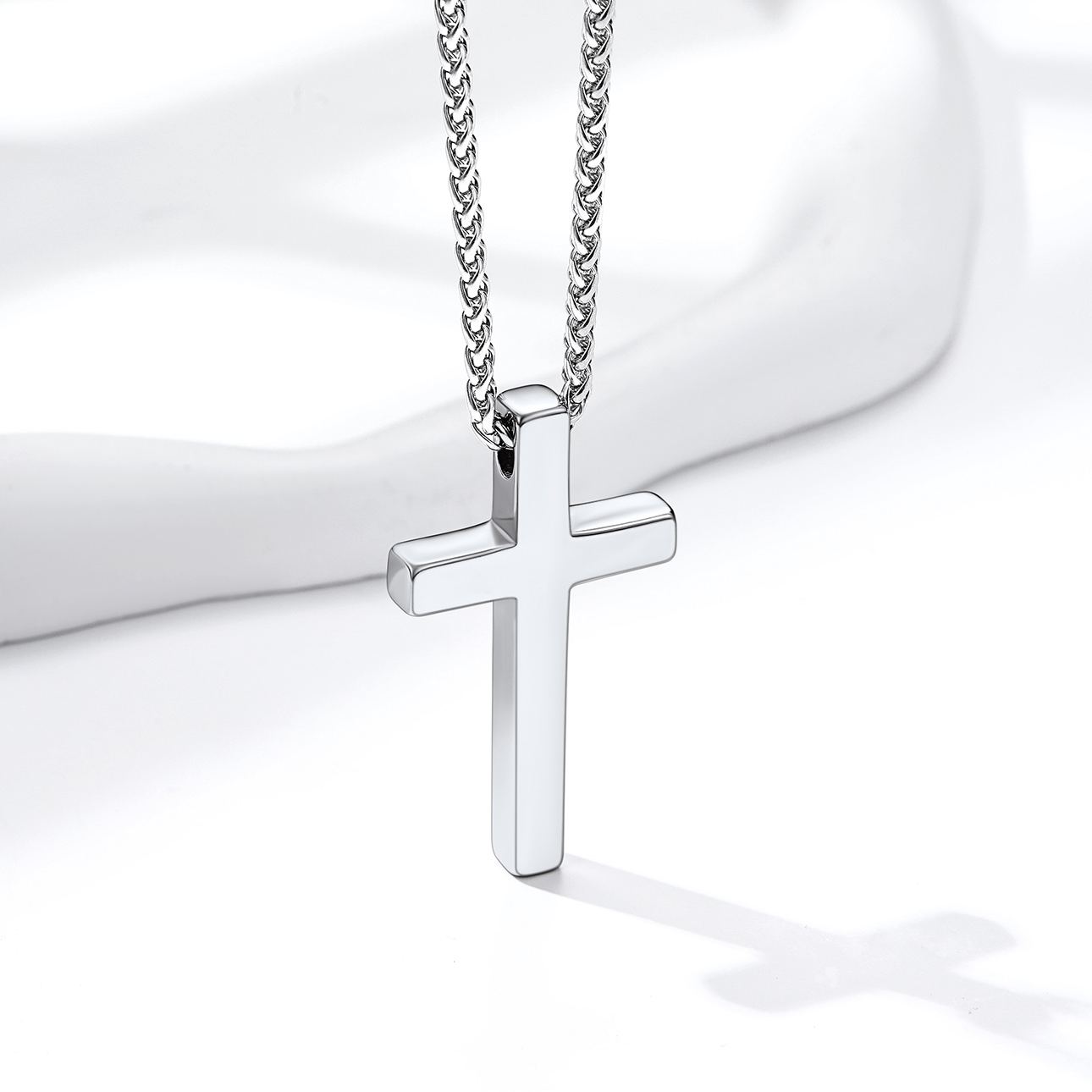 Collier Croix Personnalisé en Acier Argenté
