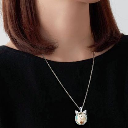 Collier Photo Chat Personnalisé Souvenir