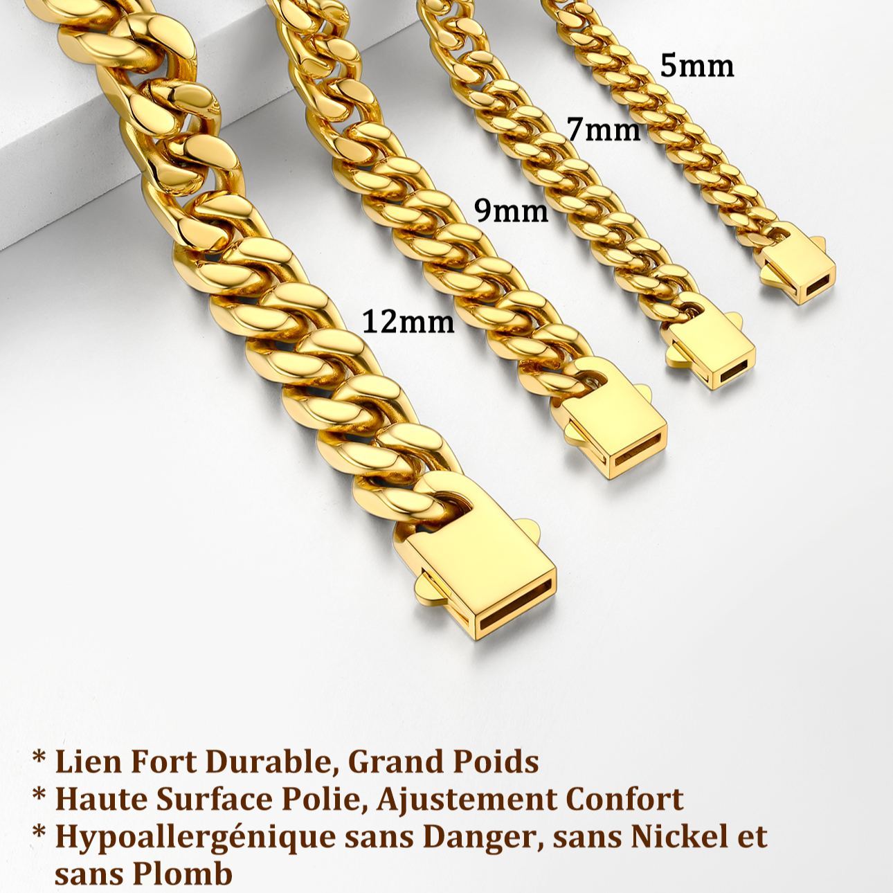 Bracelet Chaîne Cuban Personnalisé pour Homme