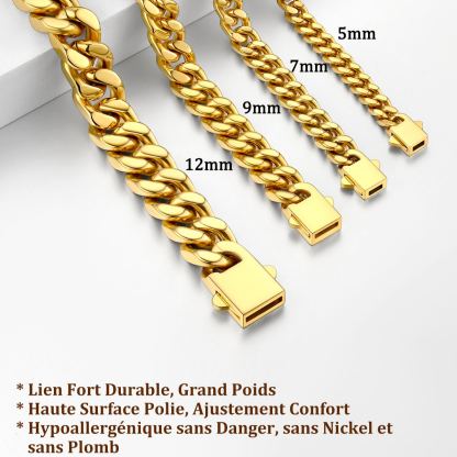 Bracelet Chaîne Cuban Personnalisé pour Homme