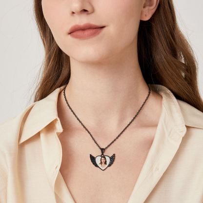 Collier Cœur Ailes d’Ange Personnalisé 