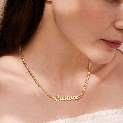 Collier Personnalisé avec Nom Chaîne Superposée Bijou Cadeau 