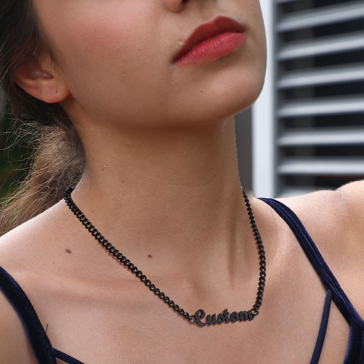 Collier Personnalisé avec Nom Chaîne Superposée 