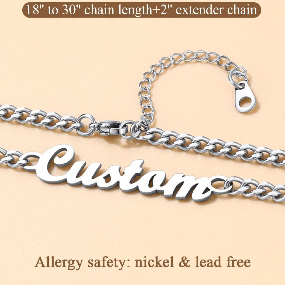 Collier Personnalisé avec Nom Chaîne Superposée Bijou Cadeau pour Femme détail