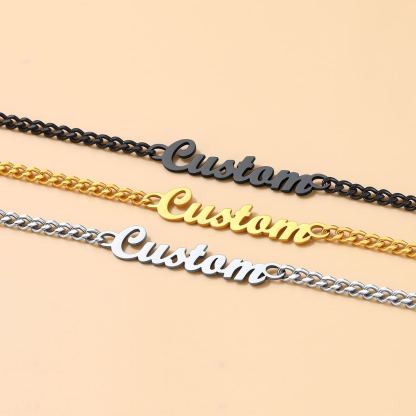 Collier Personnalisé avec Nom Chaîne Superposée 3 couleurs