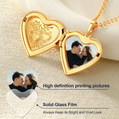 Collier Médaille Cœur Gravé Photo | Cadeau Noël femme