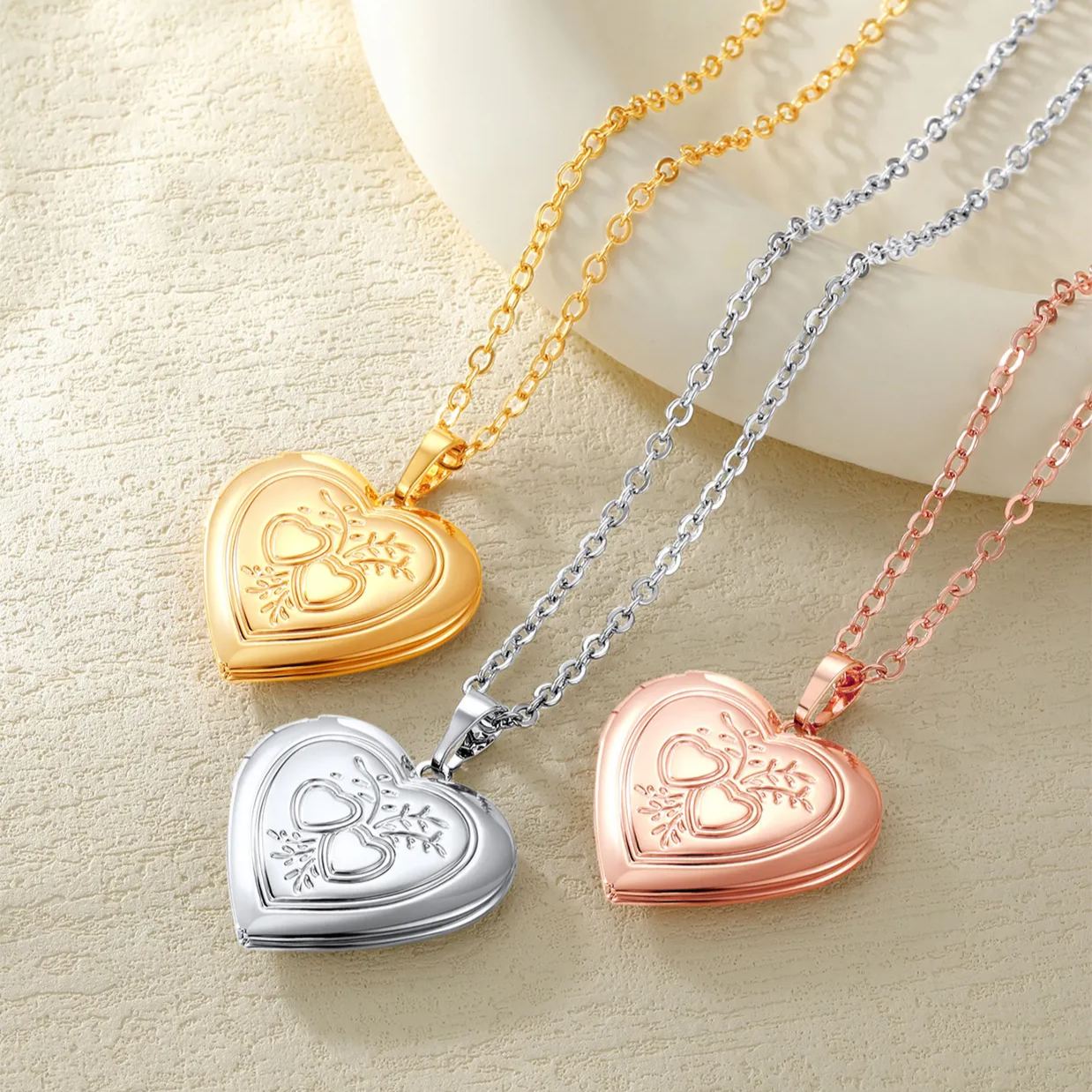 Collier Médaille Cœur Photo | Cadeau Noël femme