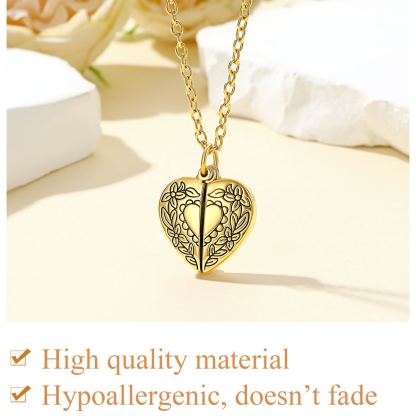 Collier Mémoire Médaillon Cœur détail