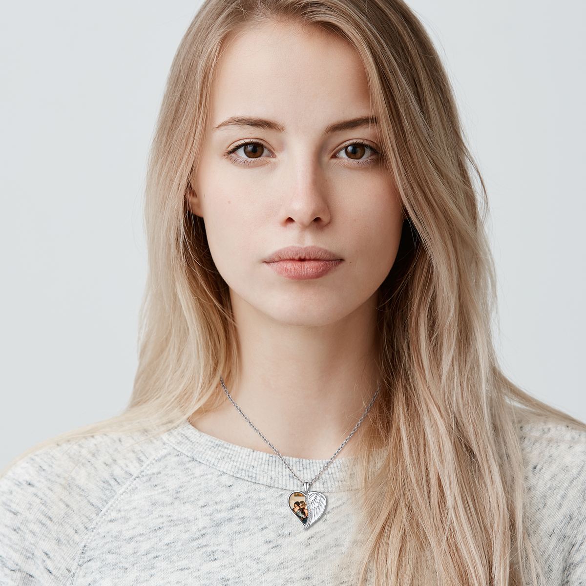 Collier Médaillon Cœur Photo Personnalisé pour femme