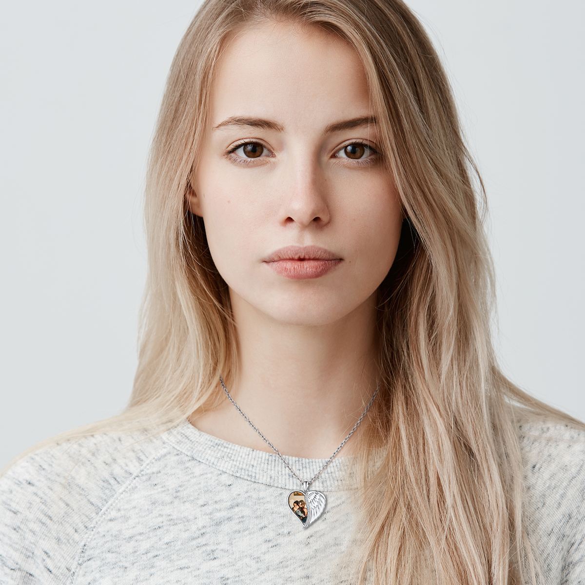 Collier Médaillon Cœur Photo Personnalisé pour femme