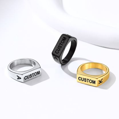 Bague Collection Chevalière Gravée Personnalisée pour Homme 