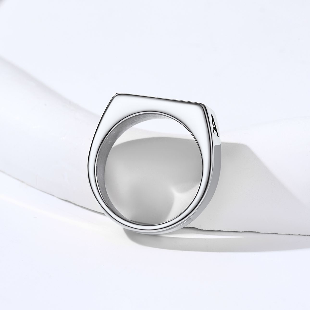 Bague Chevalière Gravée  pour Homme Argenté