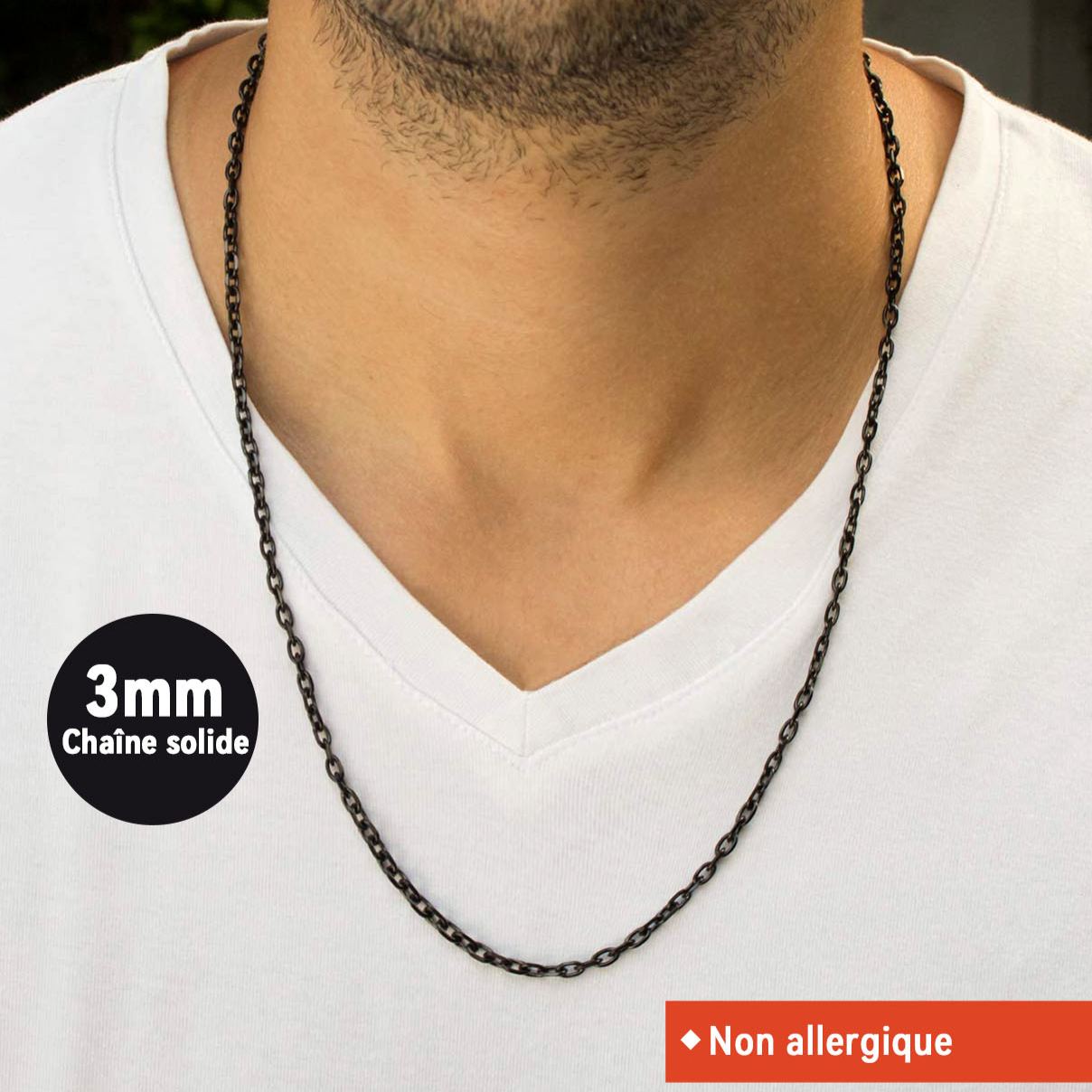 Collier Câble Rolo 2 mm Pour Hommes
