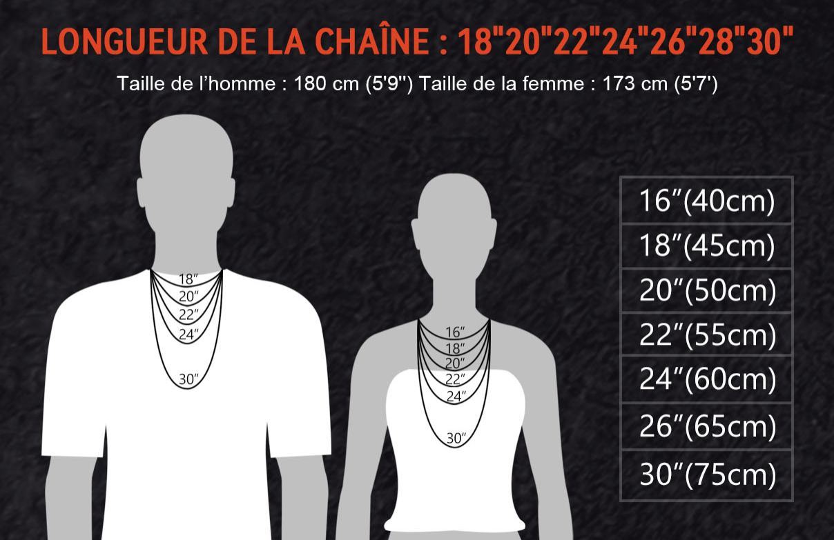 Chaîne Homme & Femme Acier Inox Taille