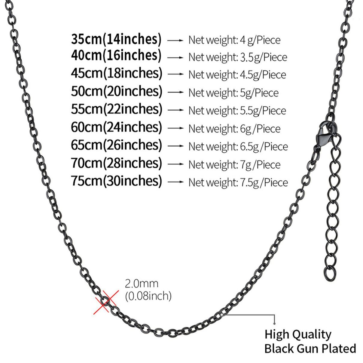 Collier Rolo 2 mm | Chaîne Homme & Femme Acier Inox Taille