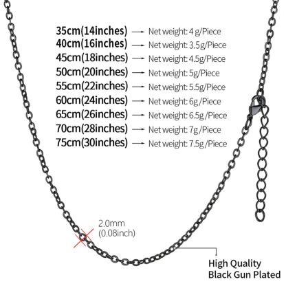 Collier Rolo 2 mm | Chaîne Homme & Femme Acier Inox Taille