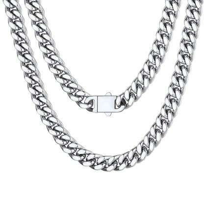 Chaîne Homme Cubaine Miami | Maillons Épais Acier Argenté 9mm