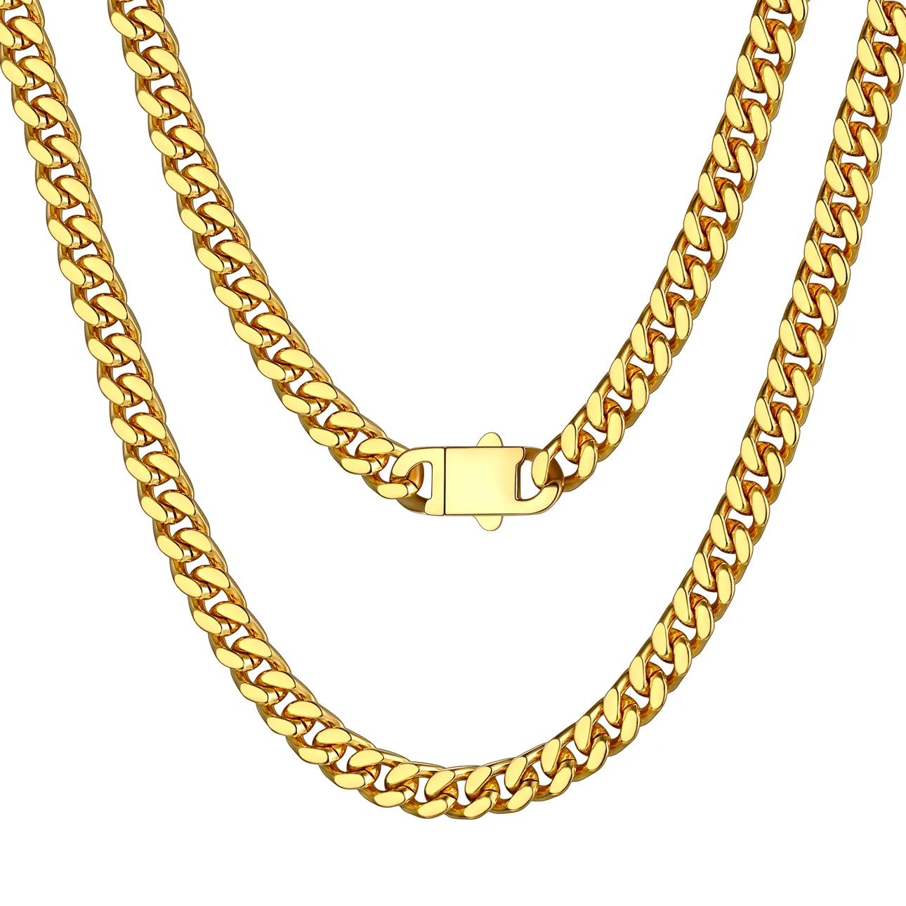 Chaîne Homme Cubaine Miami | Maillons Épais Acier Or 5 mm