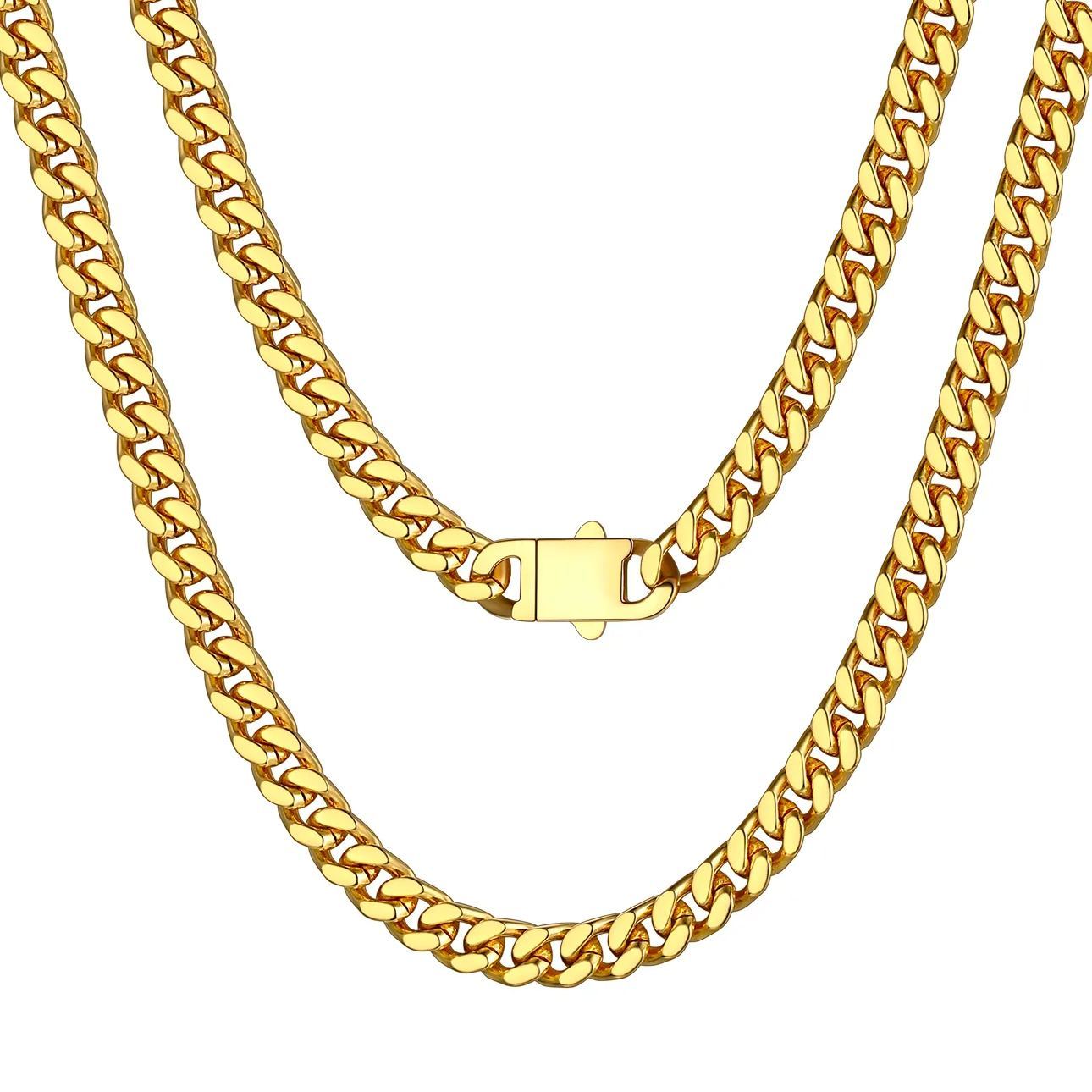 Chaîne Homme Cubaine Miami | Maillons Épais Acier Or 5 mm