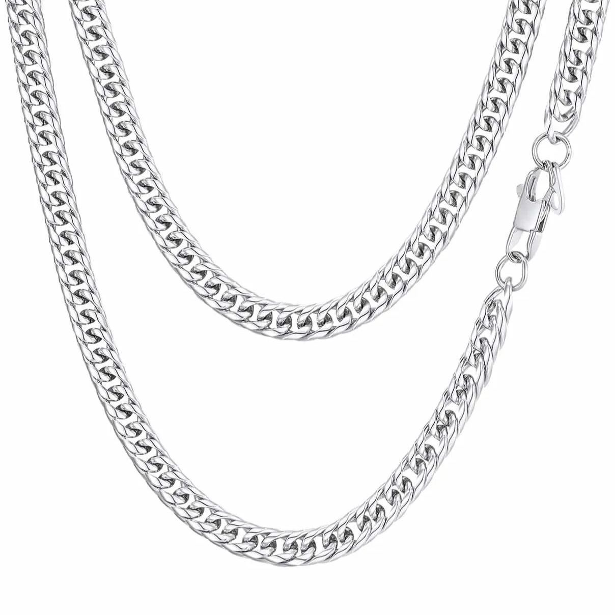 Collier Chaîne Cubaine Homme Femme en Acier Inox