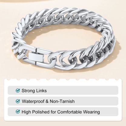 Bracelet Chaîne Cubaine Épaisse Miami pour Homme