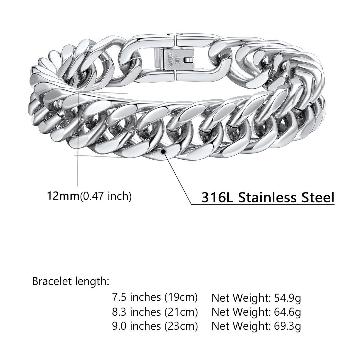 Bracelet Chaîne Cubaine pour Homme taille 