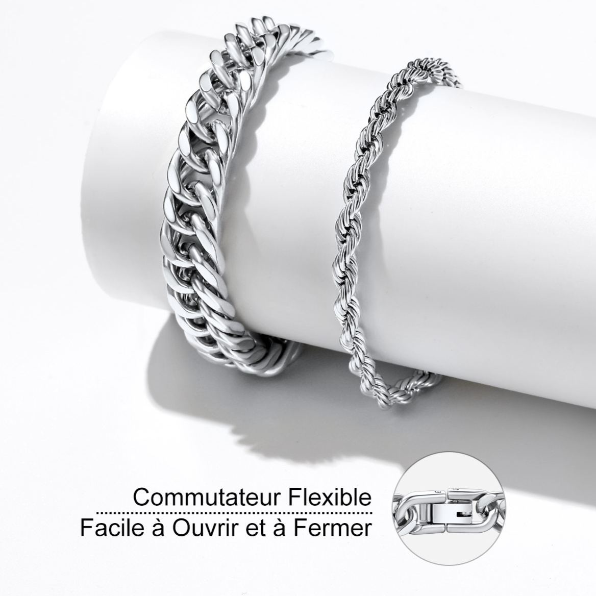Bracelet Chaîne Cubaine Épaisse Miami détail