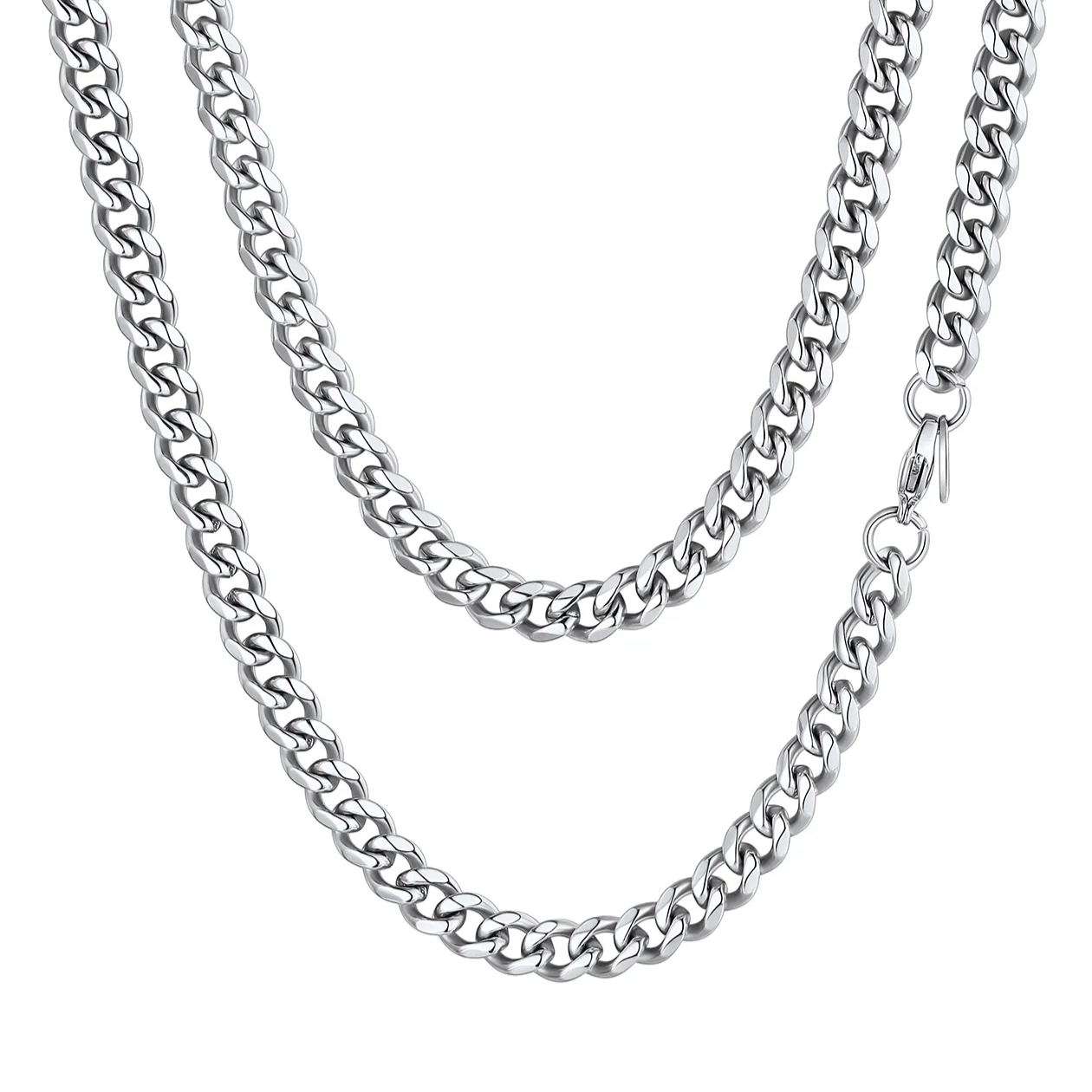 Chaîne Cubaine Miami Homme en Acier Inoxydable Massif