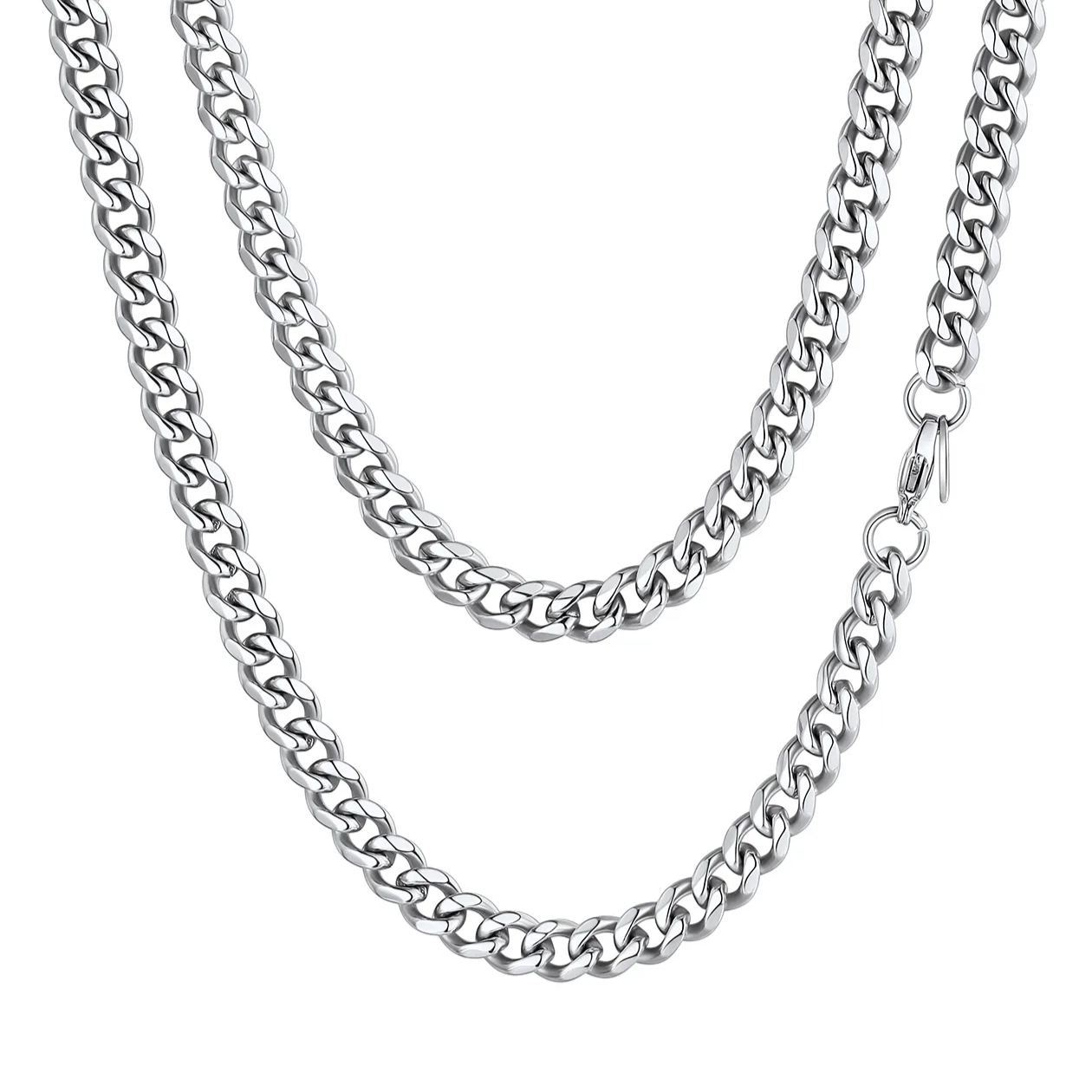 Chaîne Cubaine Miami Homme en Acier Inoxydable Massif