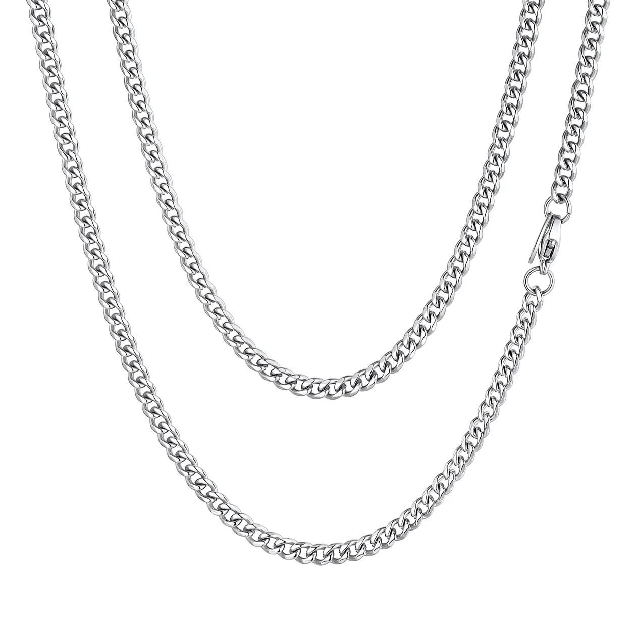 Chaîne Cubaine Miami Homme en Acier Inoxydable Massif 3 mm