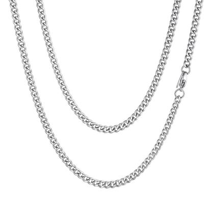 Chaîne Cubaine Miami Homme en Acier Inoxydable Massif 3 mm