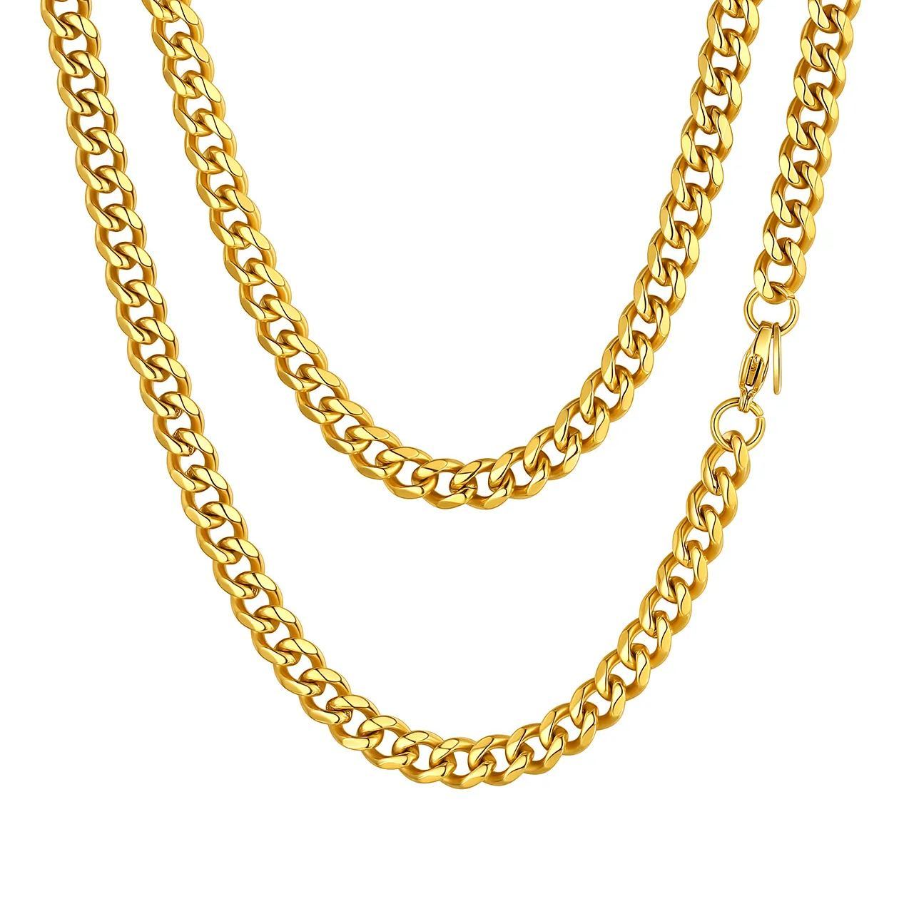 Chaîne Cubaine Miami Homme en Acier Inoxydable Massif Or 6 mm