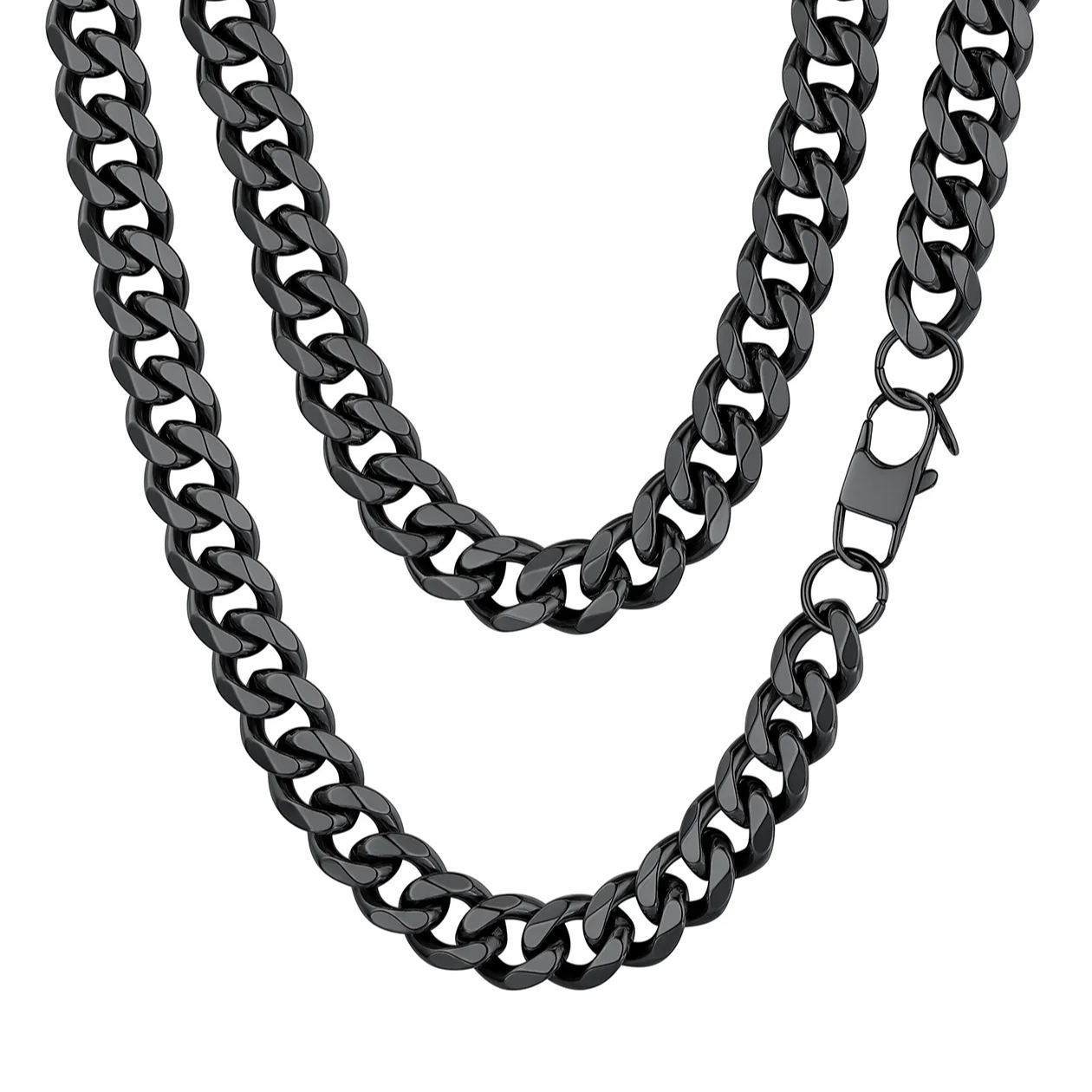 Chaîne Cubaine Miami Homme Noir 12mm