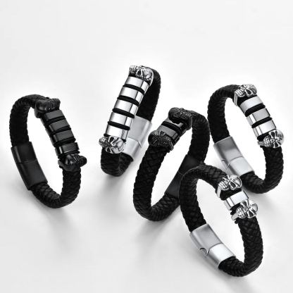 Bracelet Homme Crâne en Cuir Personnalisé collection