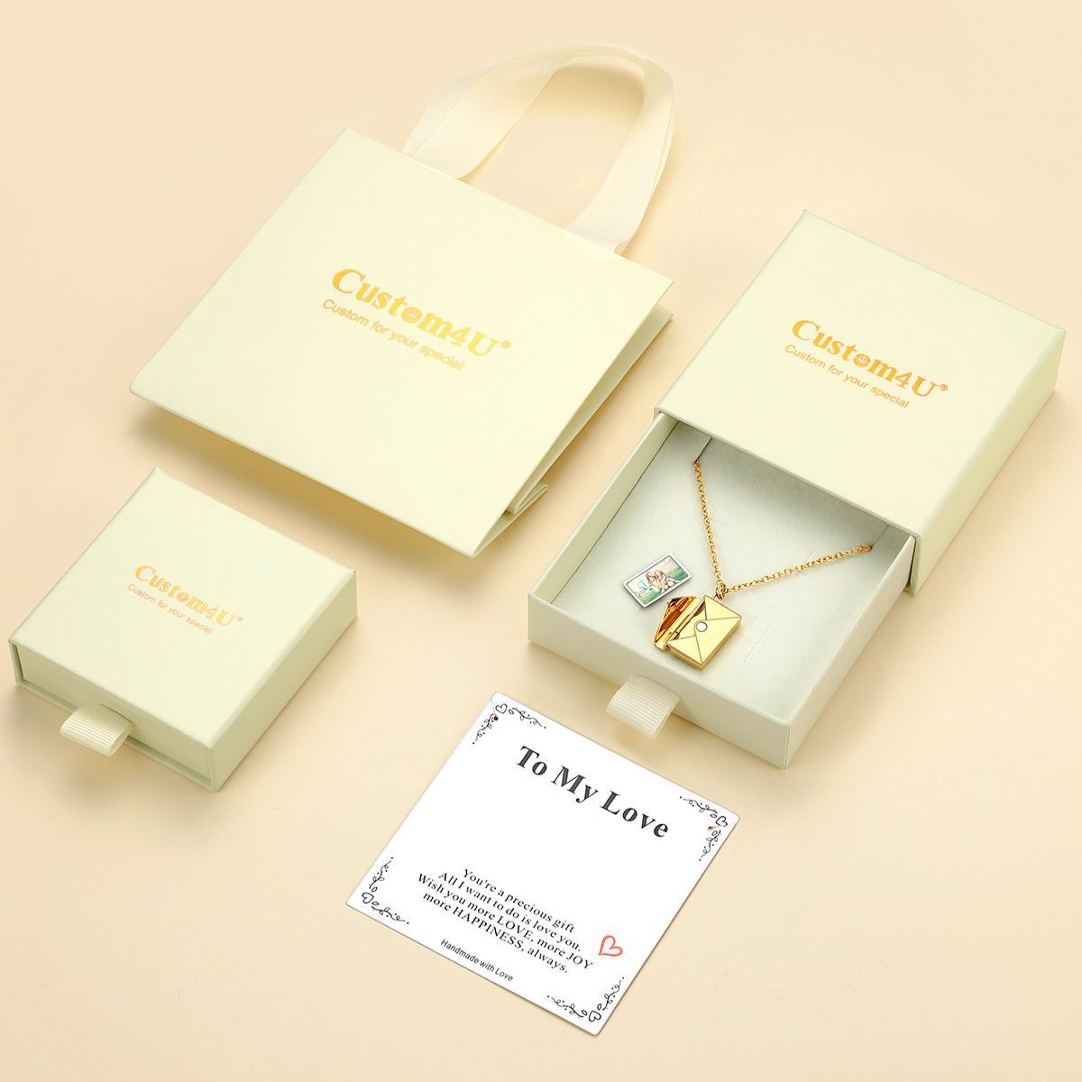 Collier cadeau Enveloppe Personnalisé avec Photo 