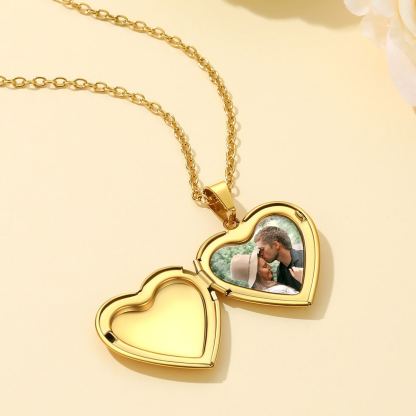 Collier or Médaillon Cœur Fleur de Naissance Personnalisé 