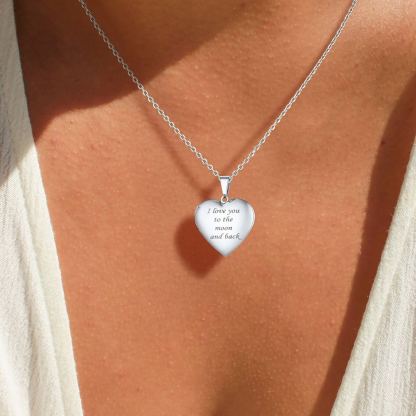 Collier Médaillon Cœur Personnalisé avec Photo pour Femme