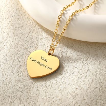 Collier Cœur Personnalisé avec Photo Gravée pour Femme