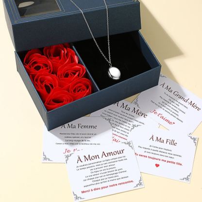 Collier avec Médaillon Ovale Personnalisé et Photos pour Femme