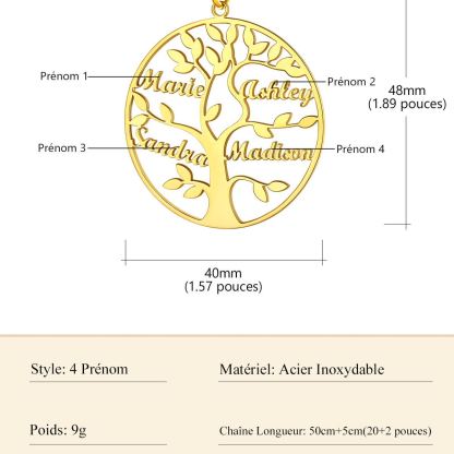 Collier Arbre de Vie Personnalisé taille