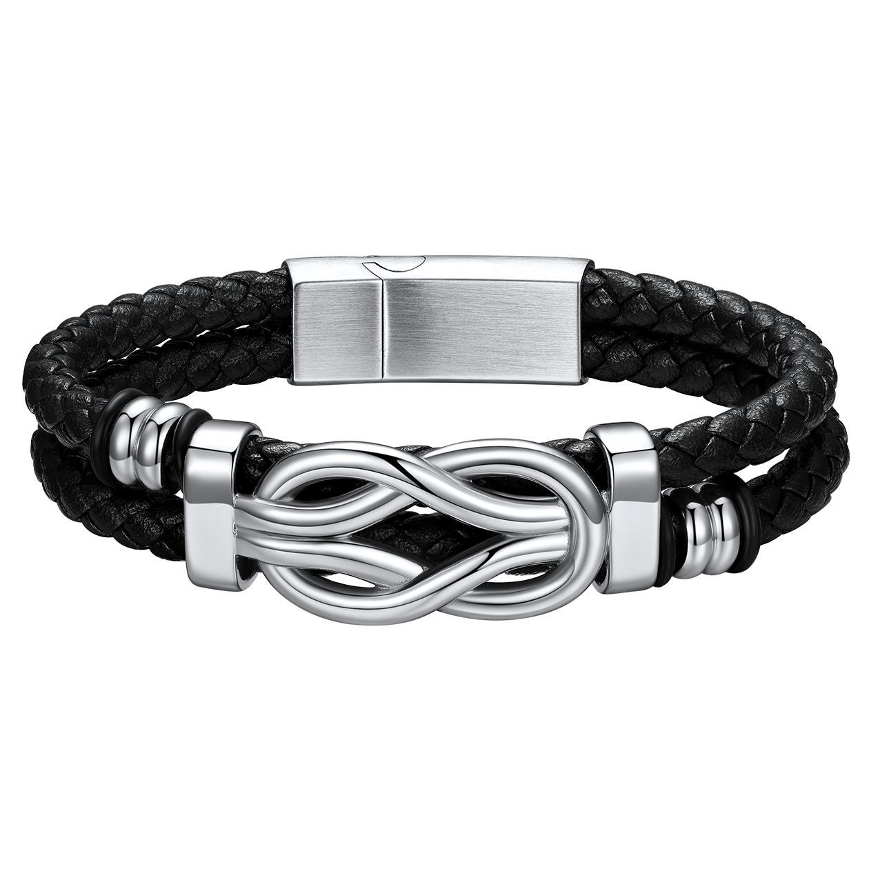 Bracelet Homme Cuir avec Noeud Infini